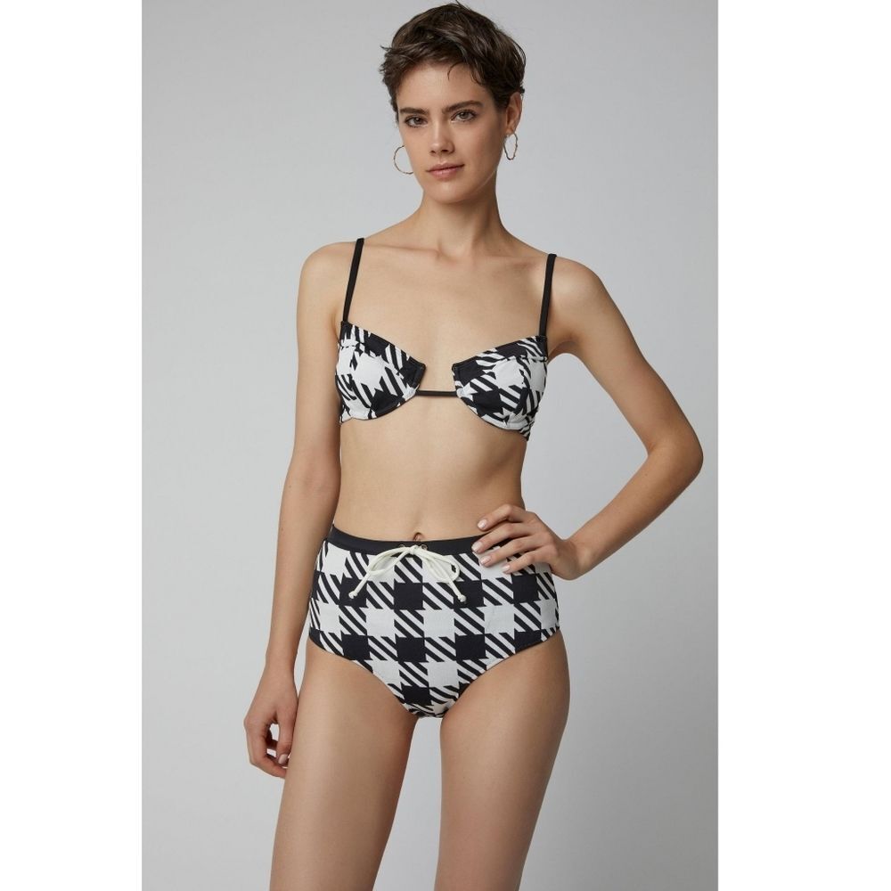 NWOT|SOLID & STRIPED Monika Houndstooth Bikini Bottoms, XS